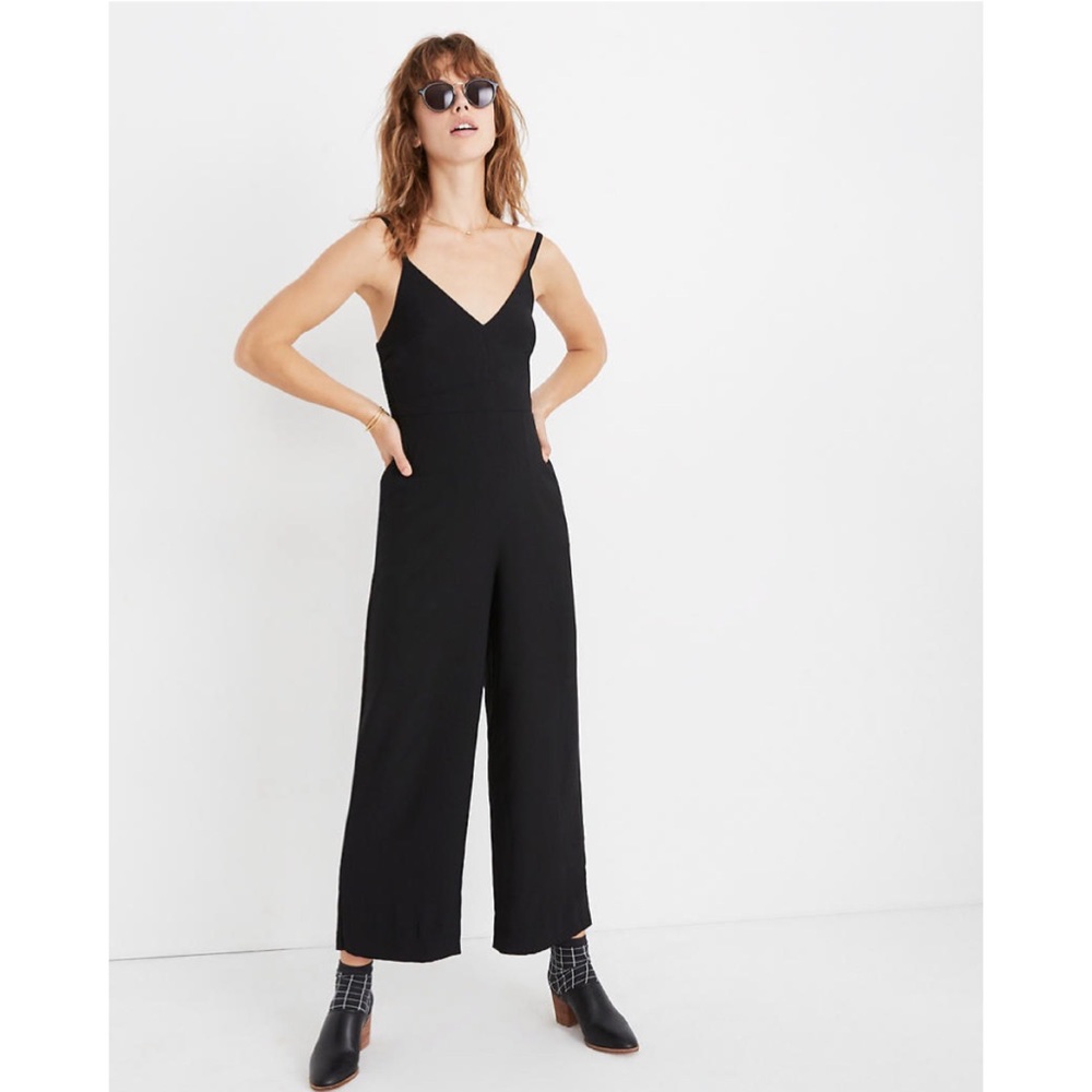 Madewell Thistle Cami Jumpsuit Black Wide Leg NWT - Picture 1 of 6